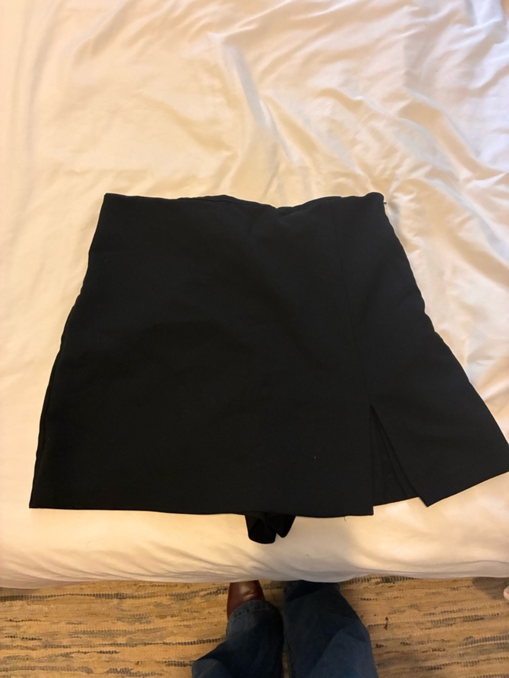 Zara - Black Mini Skort with Side Slit